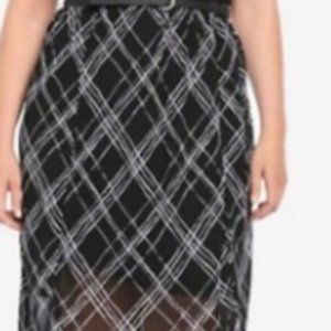 Torrid High Low Dress - Black and White Pattern